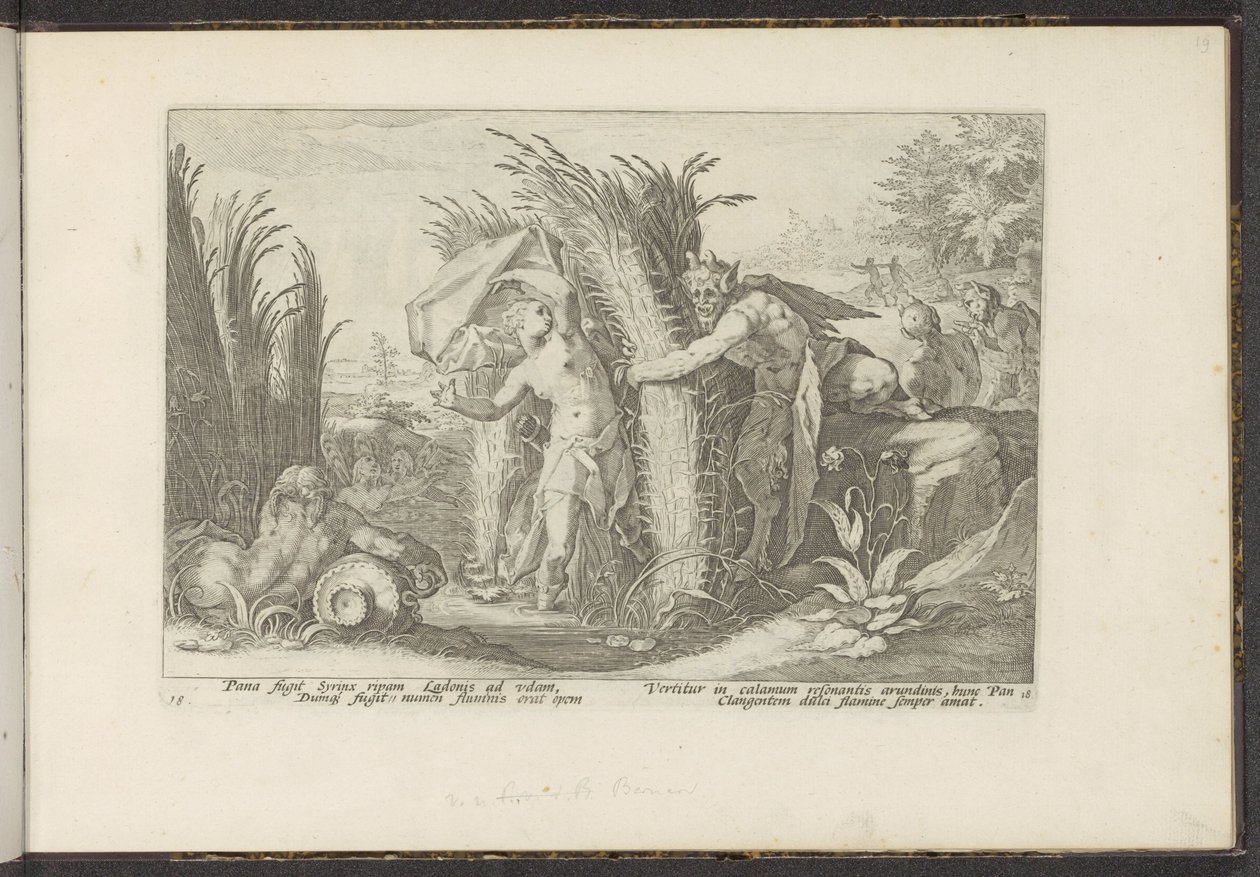 Brød og Syrinx Ovids metamorfoser (serietitel) The Herescheppingen van P. Ovidius Naso (serietitel) af Hendrick Goltzius (workshop of)