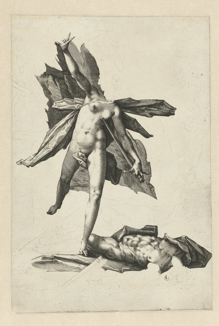 Pyramus og Thisbe af Hendrick Goltzius (workshop of)