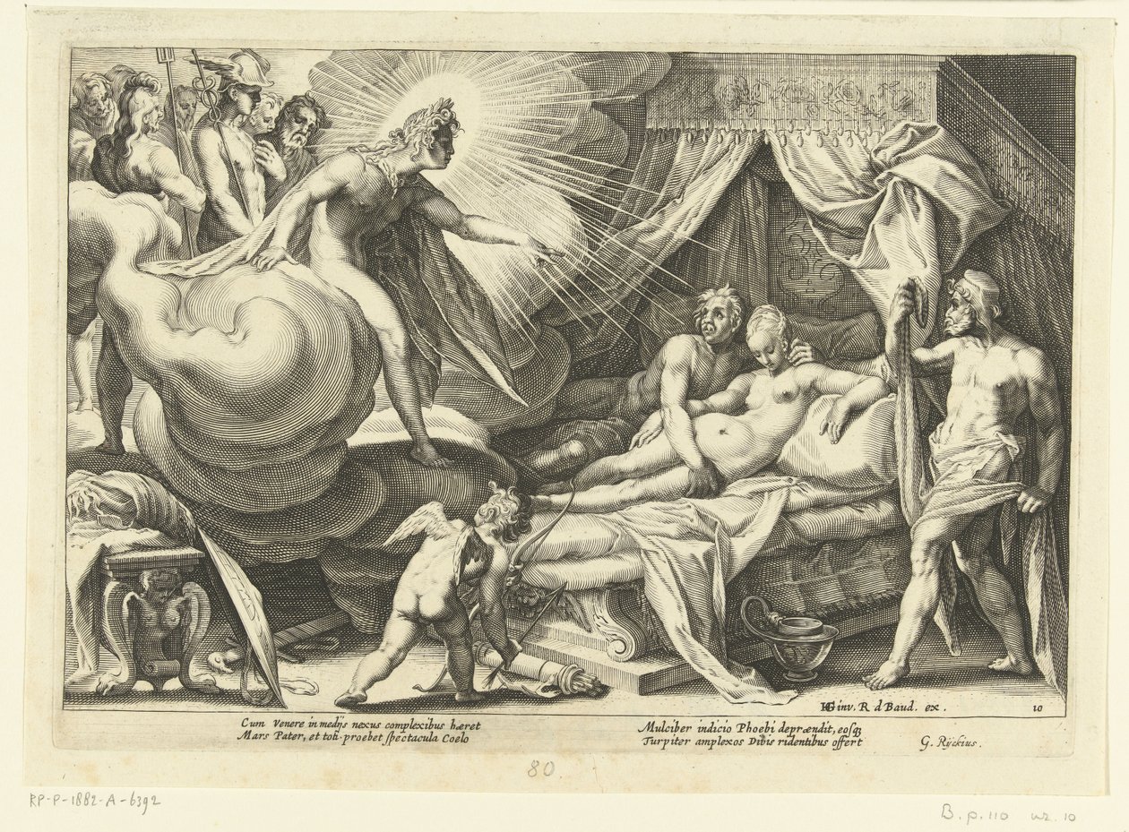 Venus og Mars fra Apollo udsigt Ovids metamorfoser (serietitel) af Hendrick Goltzius (workshop of)
