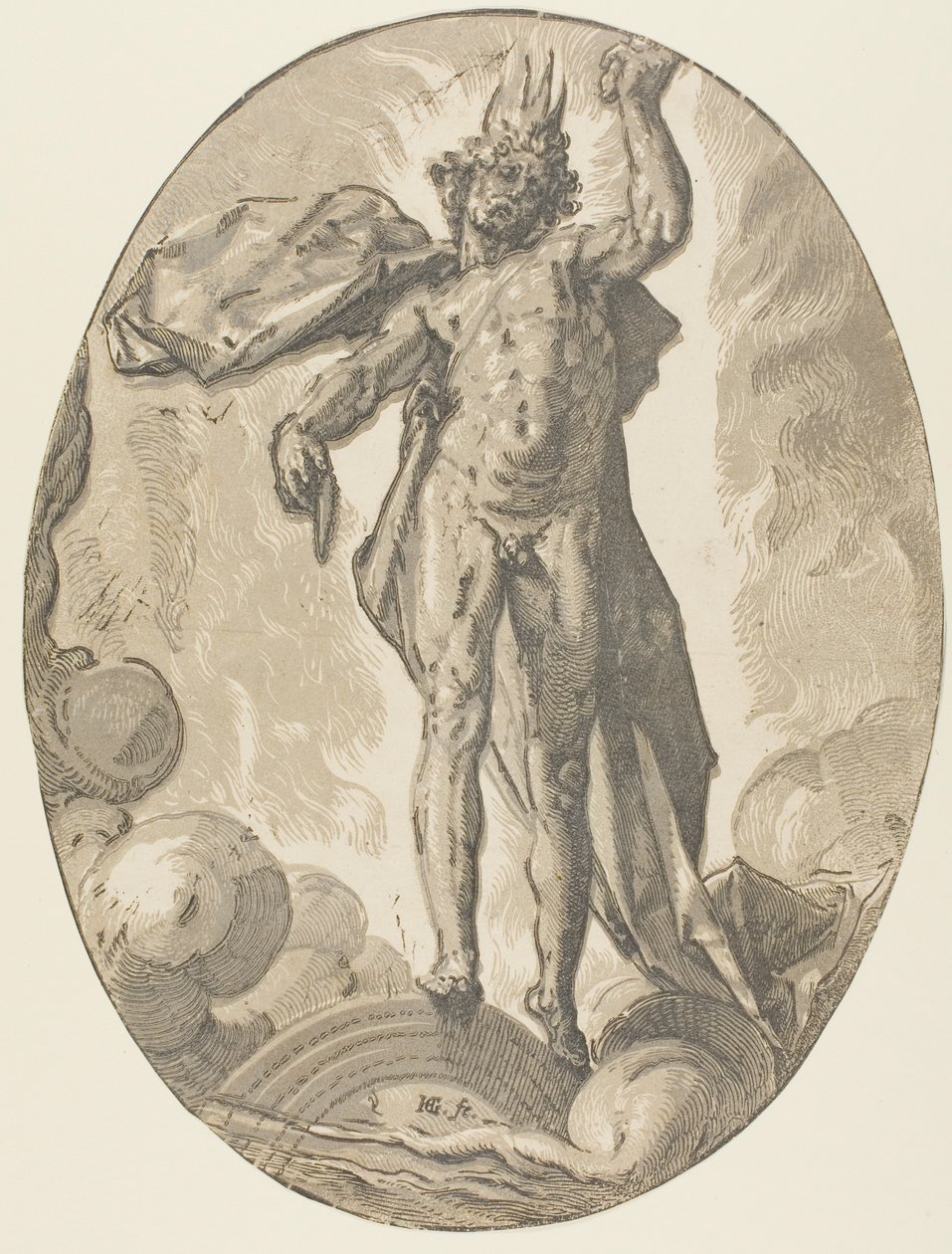 Aether, plade seks fra Demogorgon and the Deities af Hendrick Goltzius
