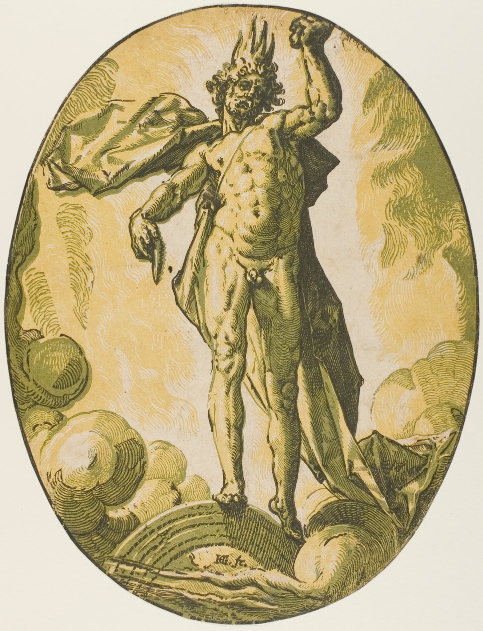 Aether, plade seks fra Demogorgon and the Deities af Hendrick Goltzius