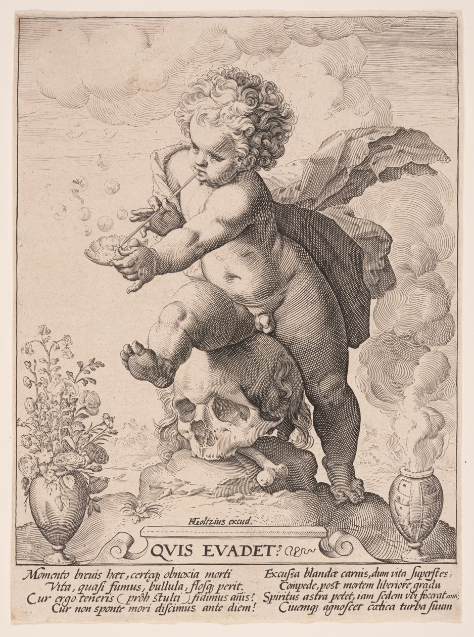 Allegori om forgængelighed (Quis Evadet) af Hendrick Goltzius