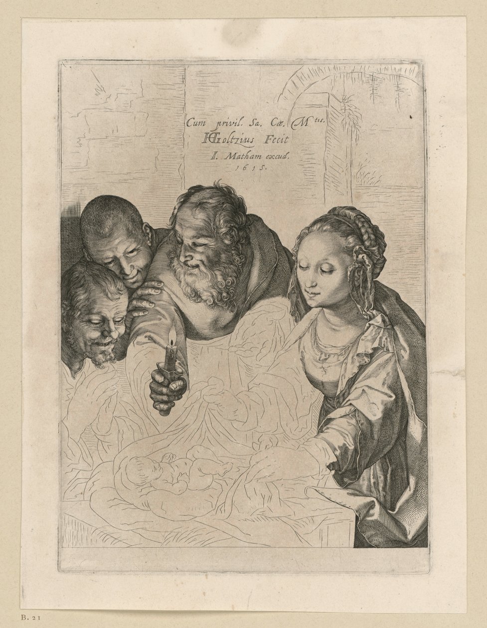 Hyrdernes tilbedelse, 5. tilstand af Hendrick Goltzius