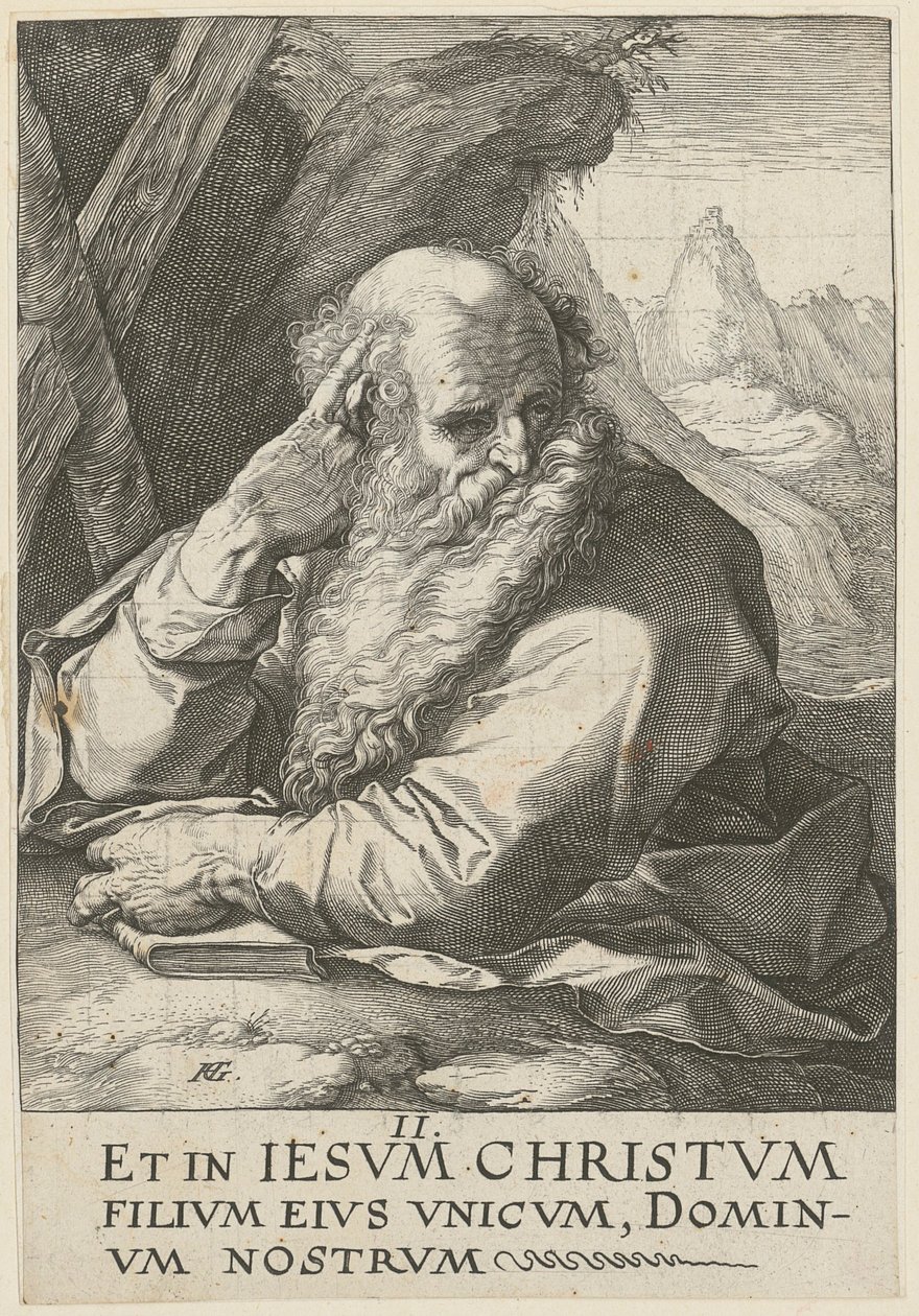 Andreas, side 2 i afsnittet »Kristus, de tolv apostle og Paulus« af Hendrick Goltzius