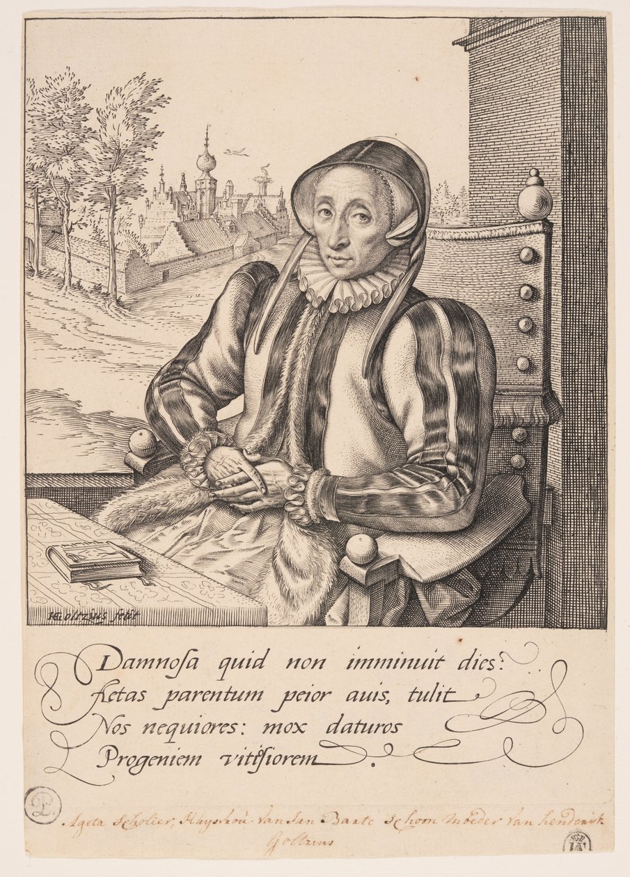 Anna Fullings, kunstnerens mor af Hendrick Goltzius