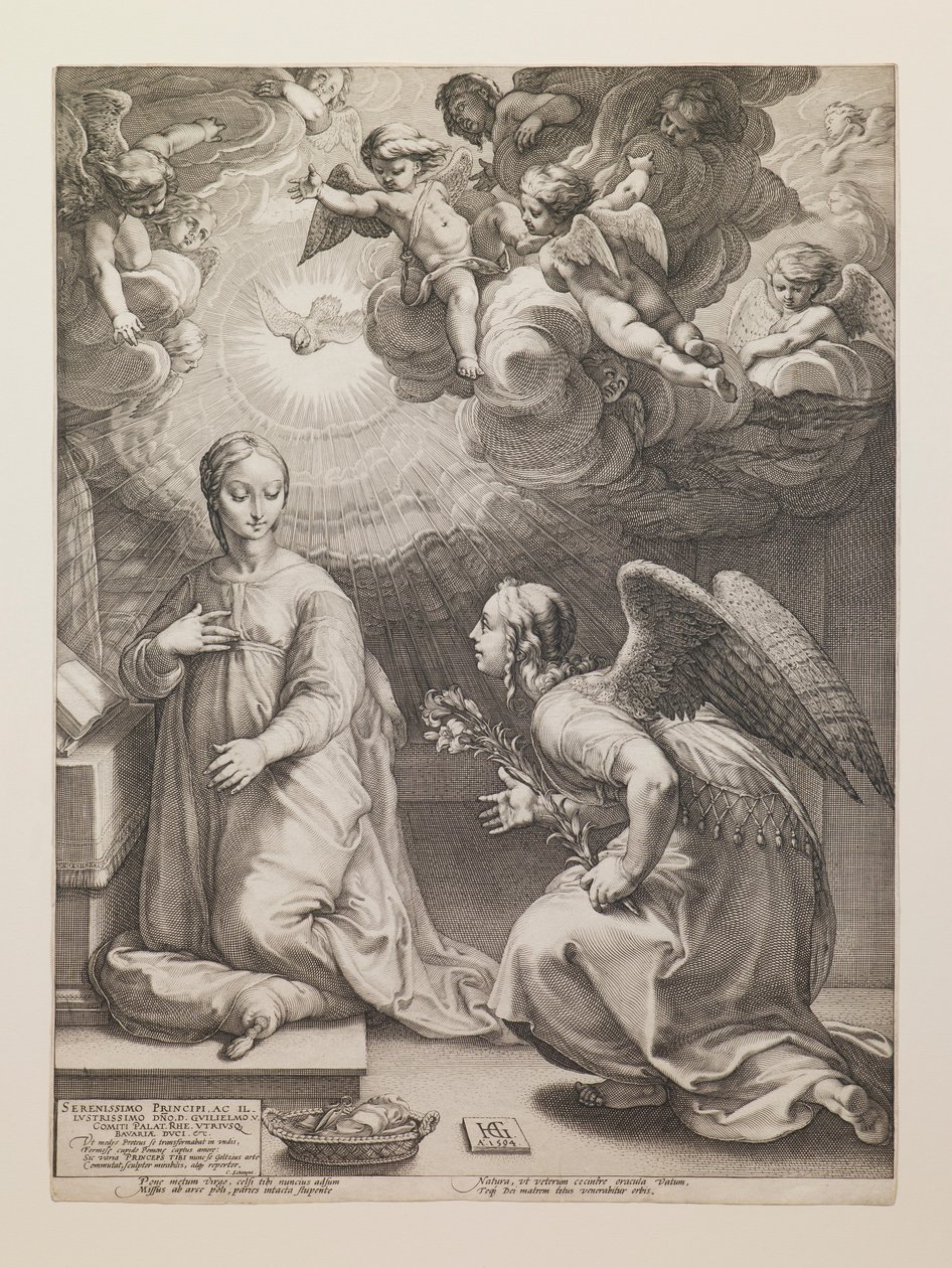 Bebudelsen, fra serien »Jomfru Marias liv« af Hendrick Goltzius