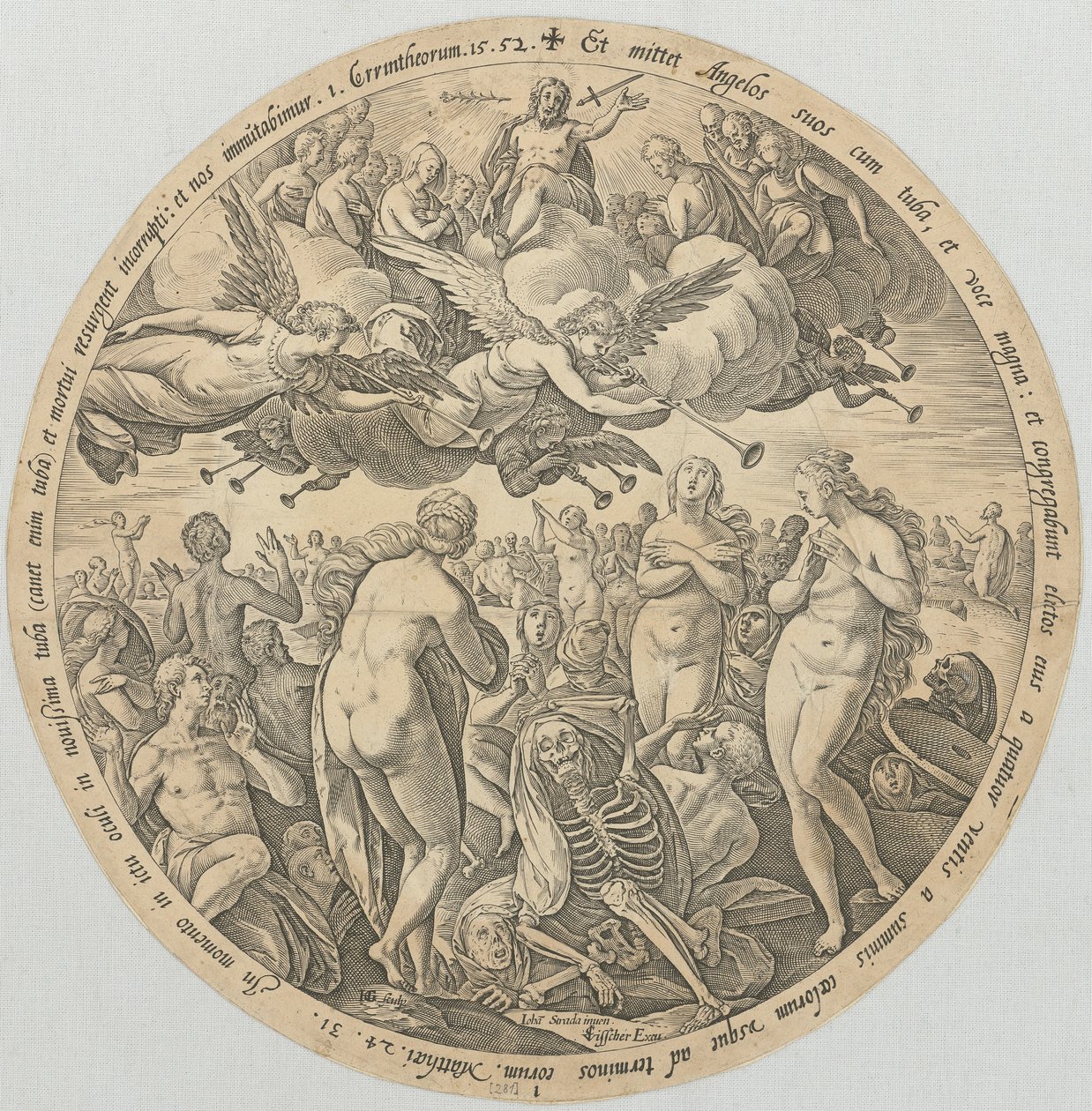 De dødes opstandelse, ark 1 i serien »De fire sidste ting« af Hendrick Goltzius