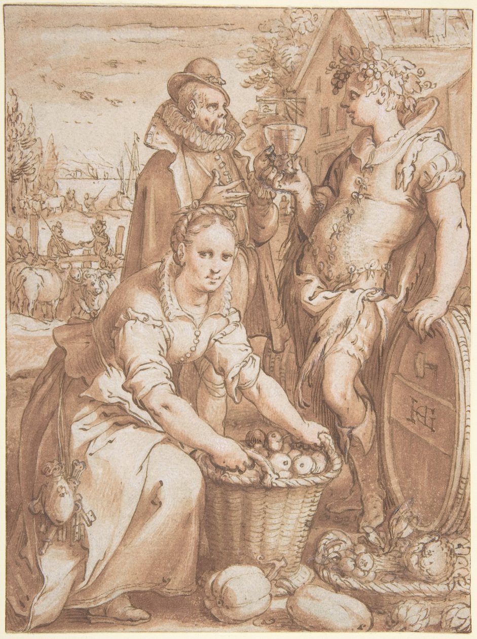 Efterår; Studie til et kobberstik af Hendrick Goltzius
