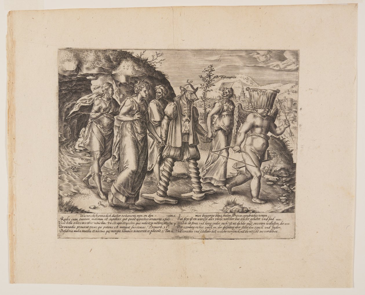 Grådighed er roden til alt ondt, fra Litis Abusus (Lovens misbrug) af Hendrick Goltzius