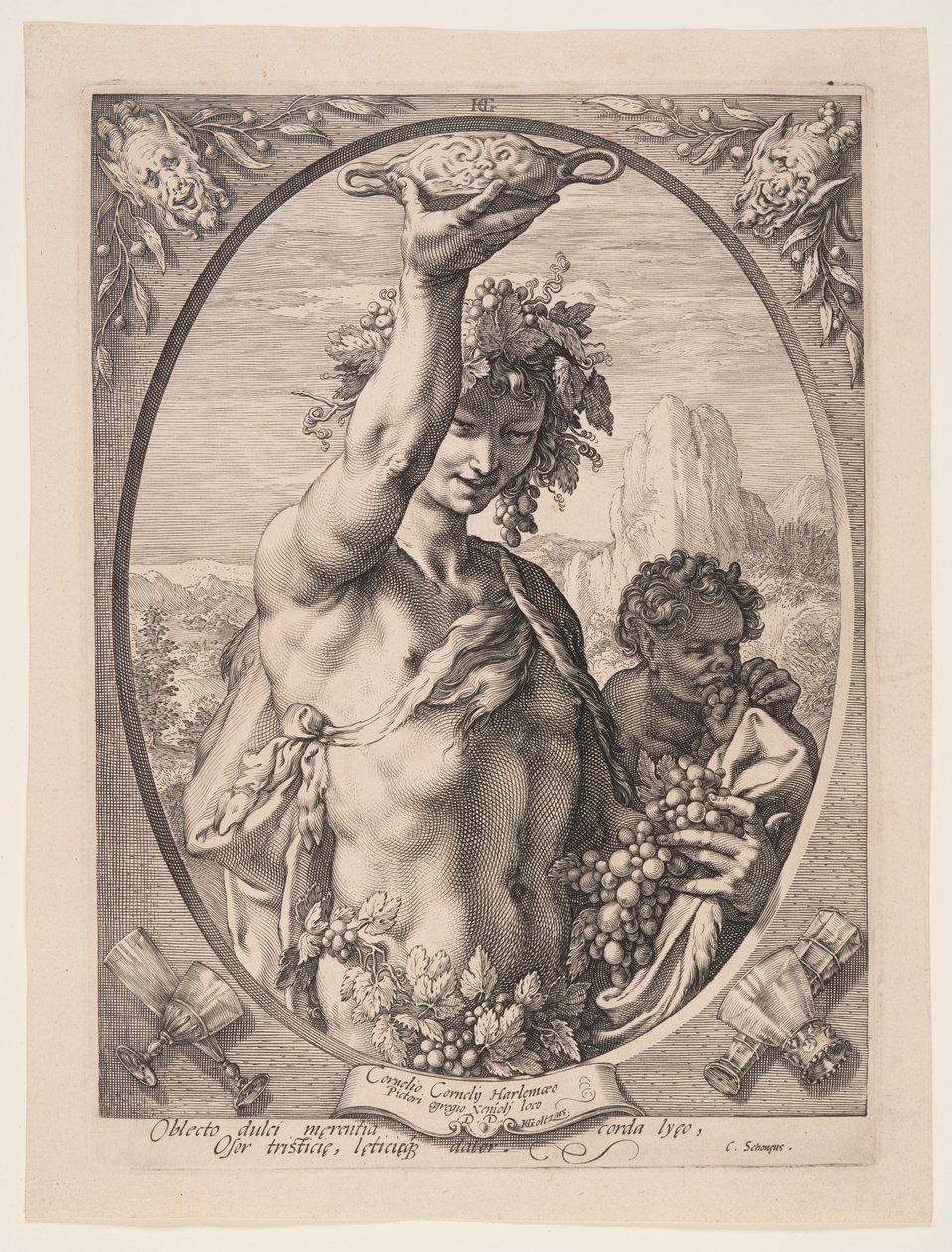 Bacchus, fra Tre hedenske guder og gudinder af Hendrick Goltzius