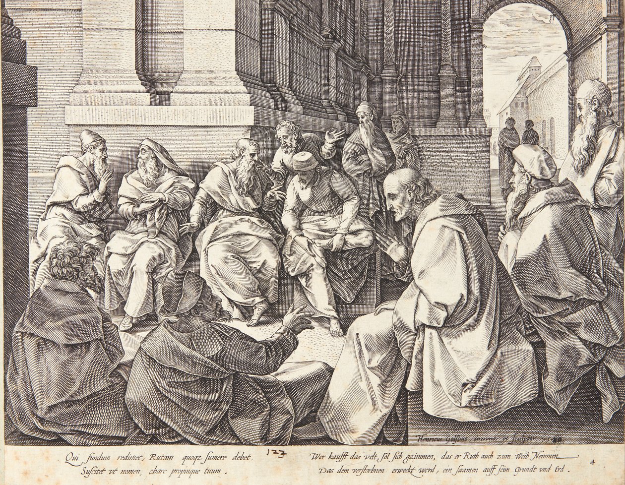 Boaz og de ti ældre af Hendrick Goltzius
