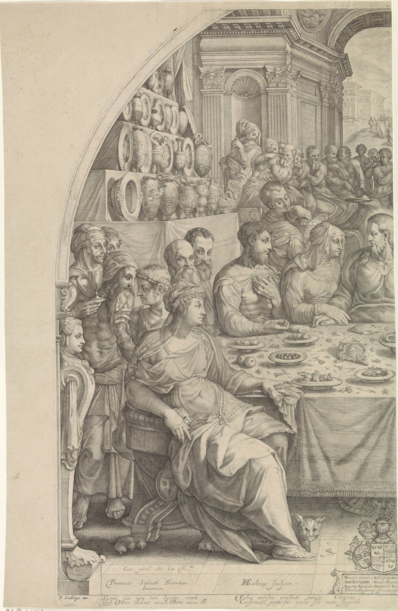 Bryllup i Cana, side til venstre af Hendrick Goltzius