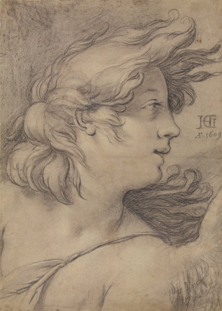 Buste af en engel af Hendrick Goltzius
