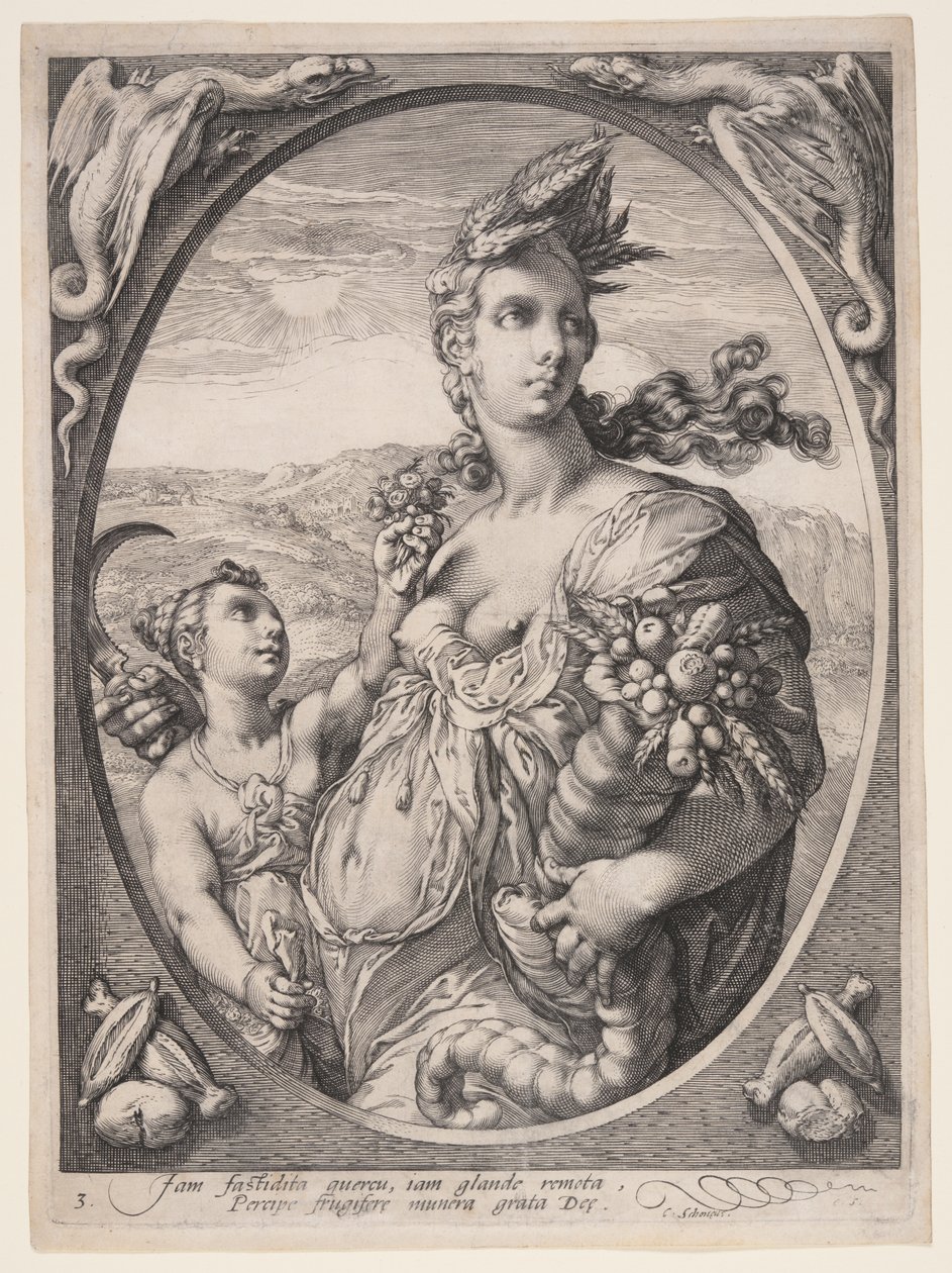Ceres, fra Tre hedenske guder eller gudinder af Hendrick Goltzius