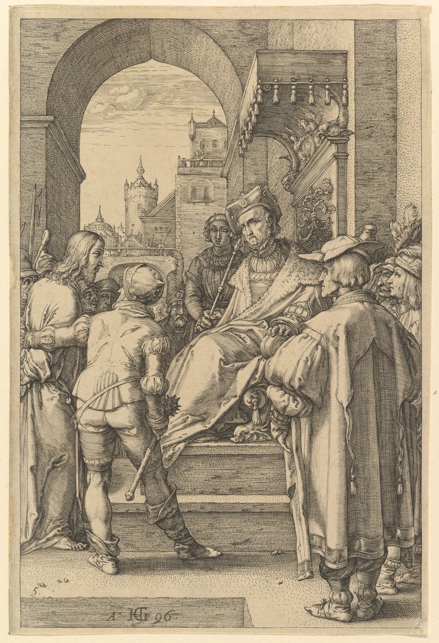 Kristus foran Pilatus, fra »Kristi lidelse« af Hendrick Goltzius