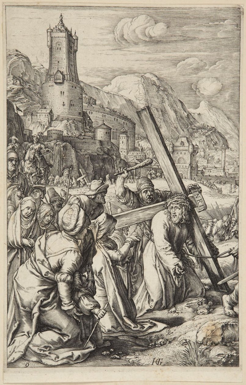 Kristus bærer korset af Hendrick Goltzius