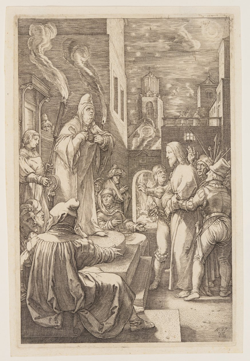 Kristus foran Kajfas, fra The Passion af Hendrick Goltzius