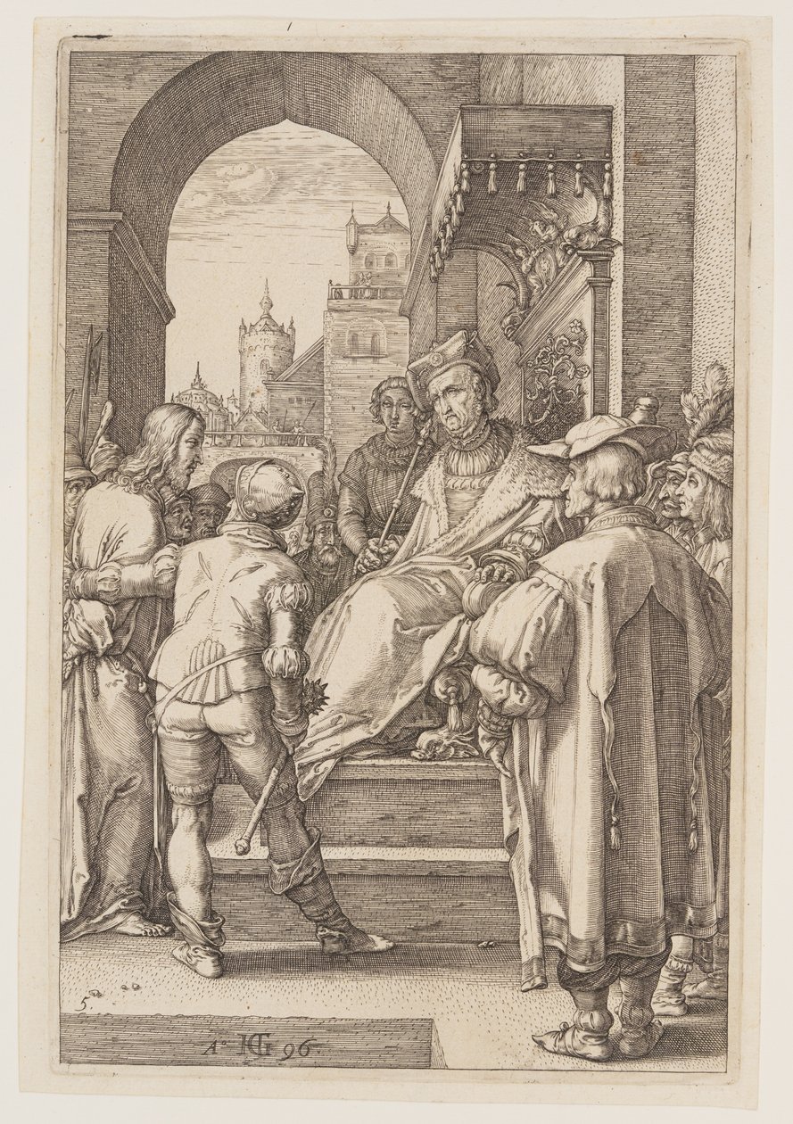 Kristus foran Pilatus, fra The Passion af Hendrick Goltzius
