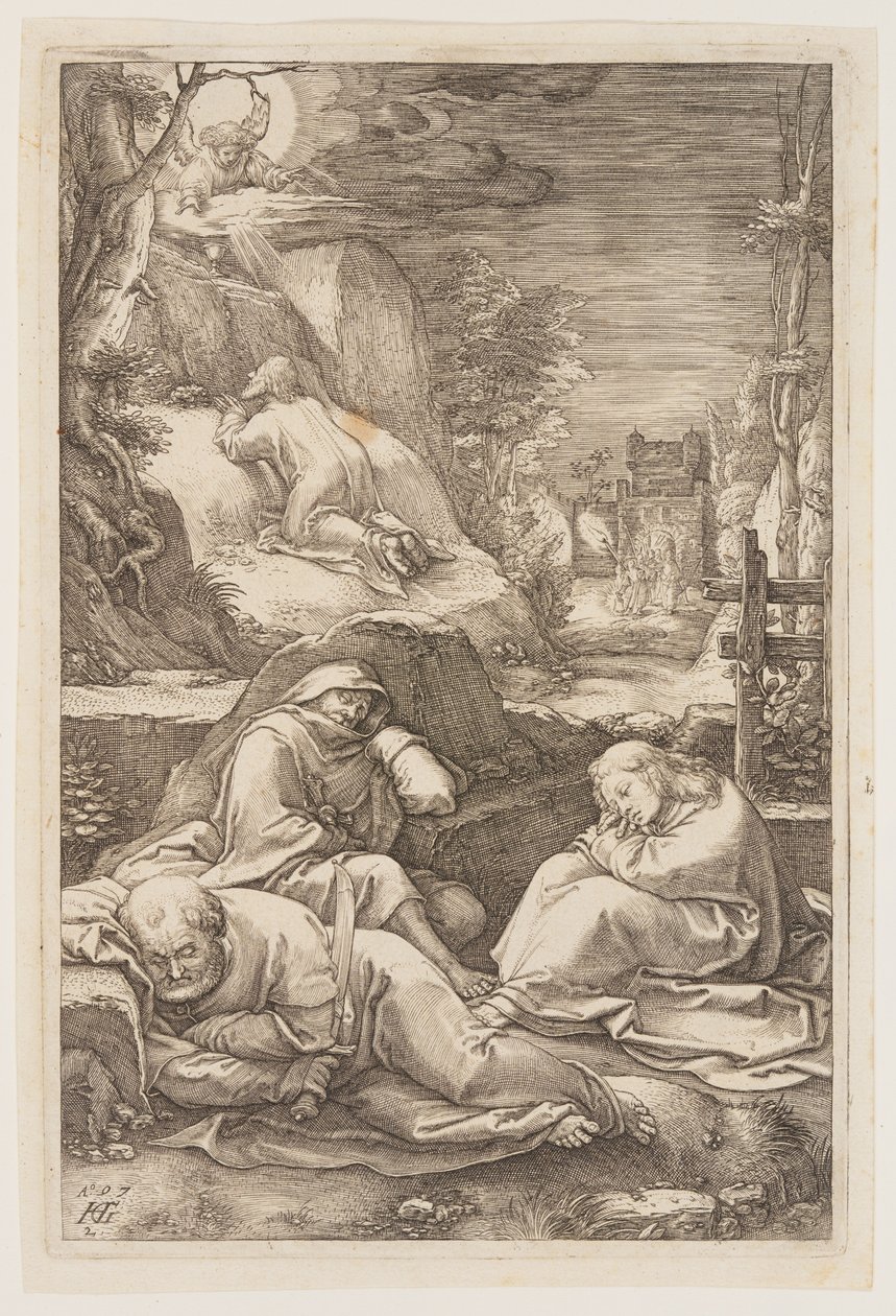 Kristus på Oliebjerget, fra The Passion af Hendrick Goltzius
