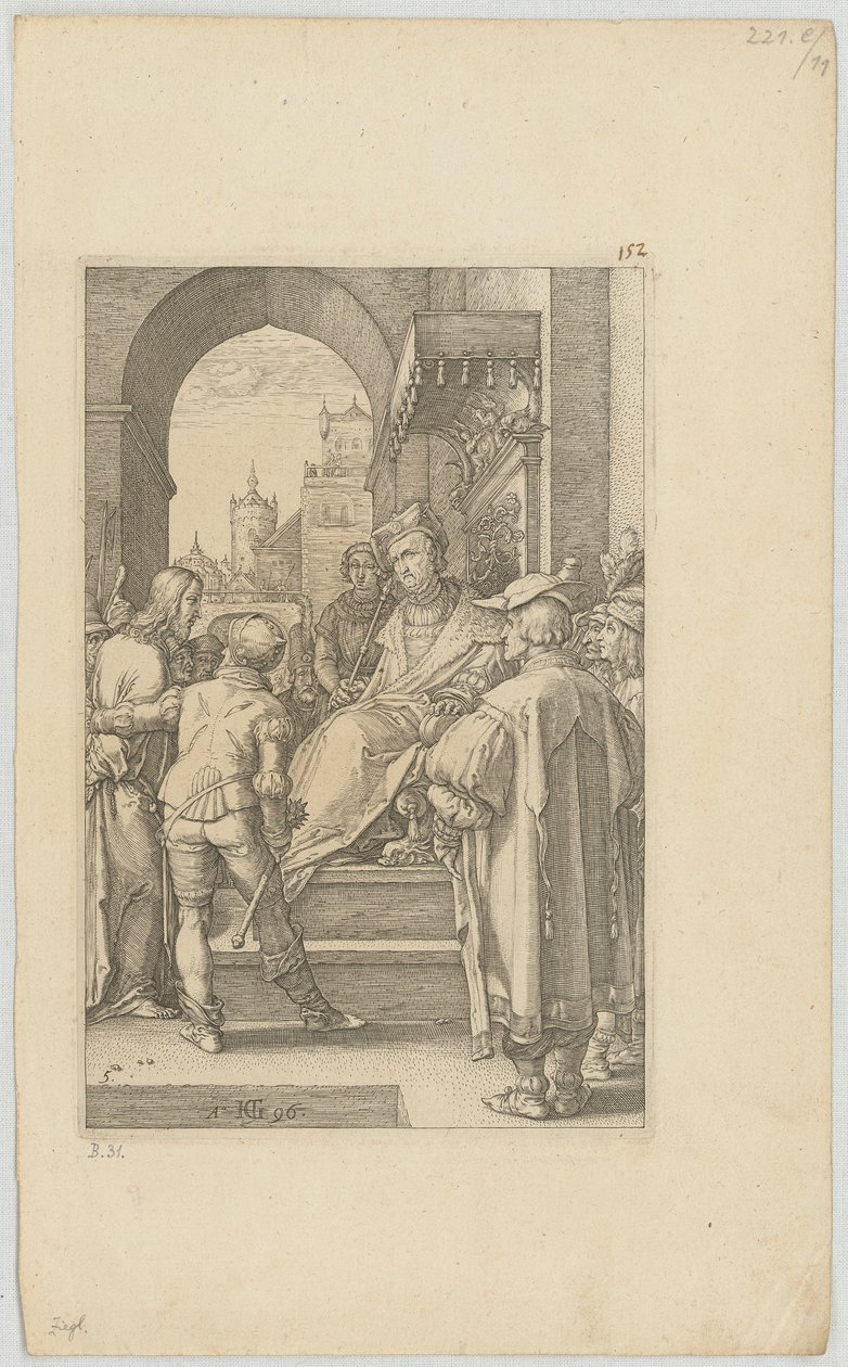 Kristus foran Pilatus, ark 5 i serien »Die Passion« af Hendrick Goltzius