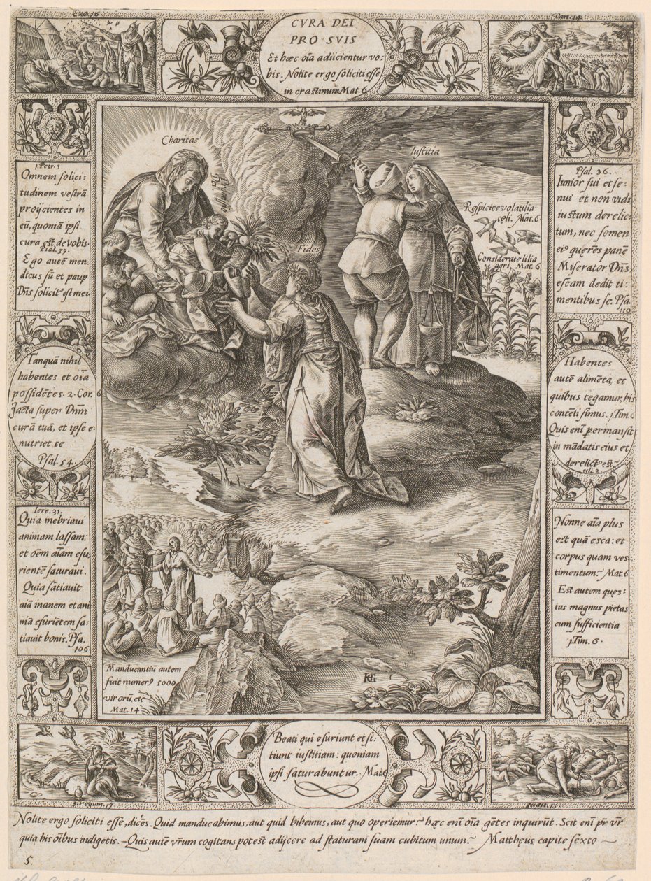 Cura dei pro suis, blad 5 i serien «Allegorier over den kristne tro» af Hendrick Goltzius