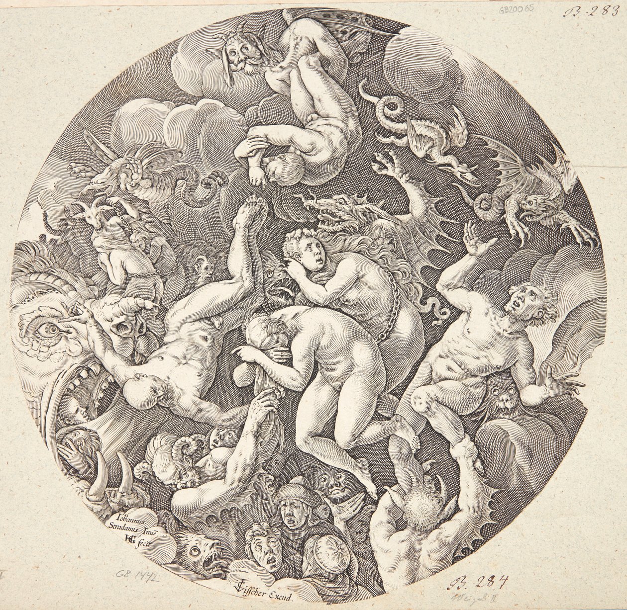 De fordømtes fald af Hendrick Goltzius