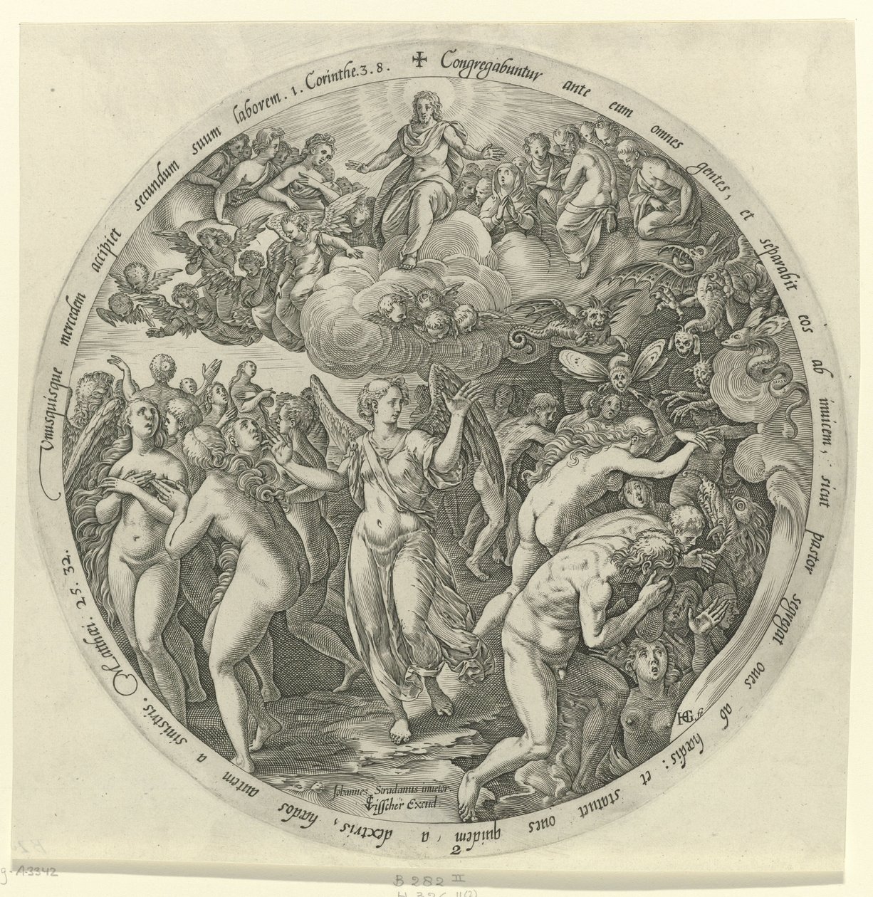 De velsignede er adskilt fra de forbandede The Last Judgment (serietitel) af Hendrick Goltzius