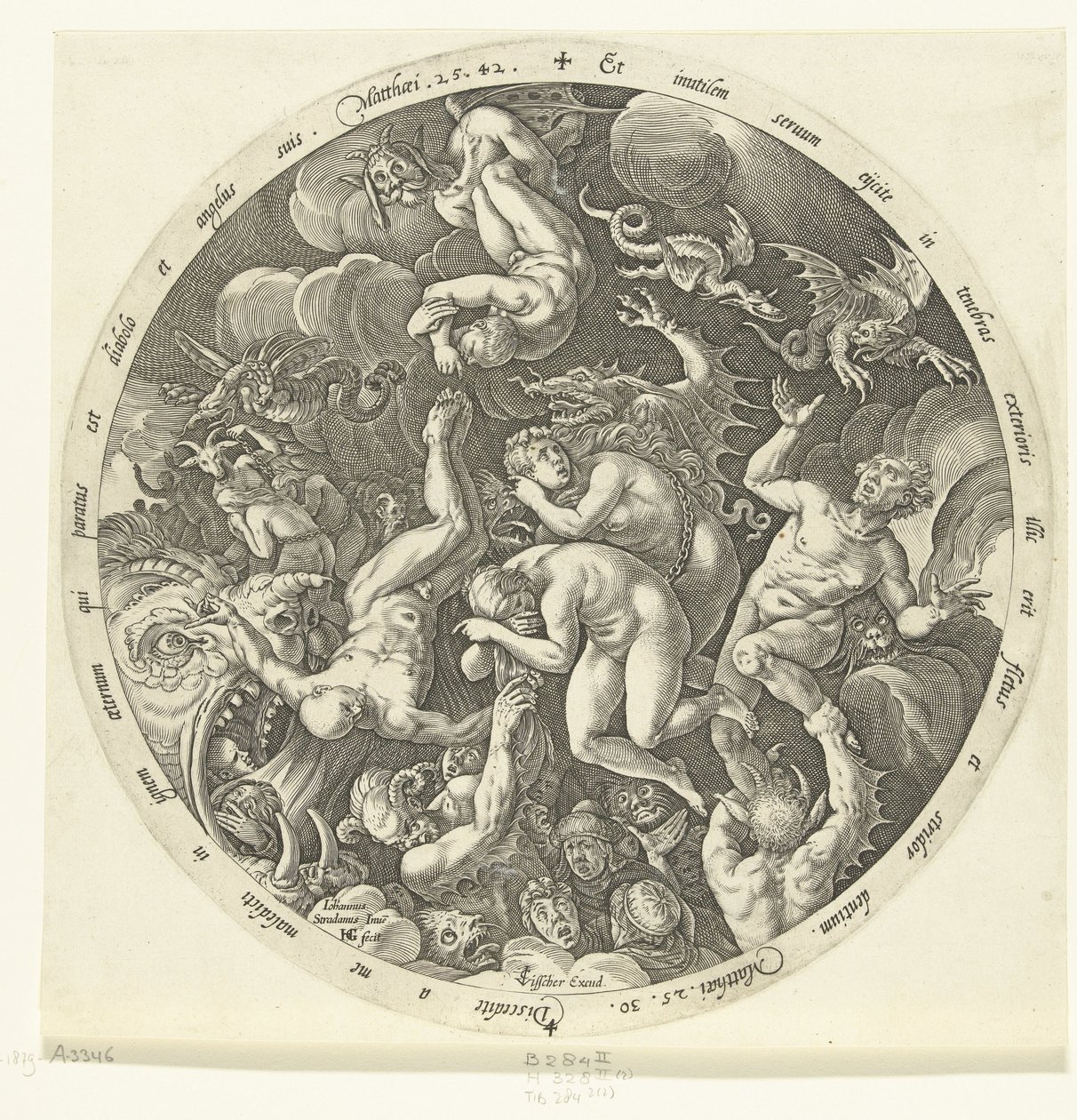 De forbandede kommer ind i helvede The Last Judgment (serietitel) af Hendrick Goltzius