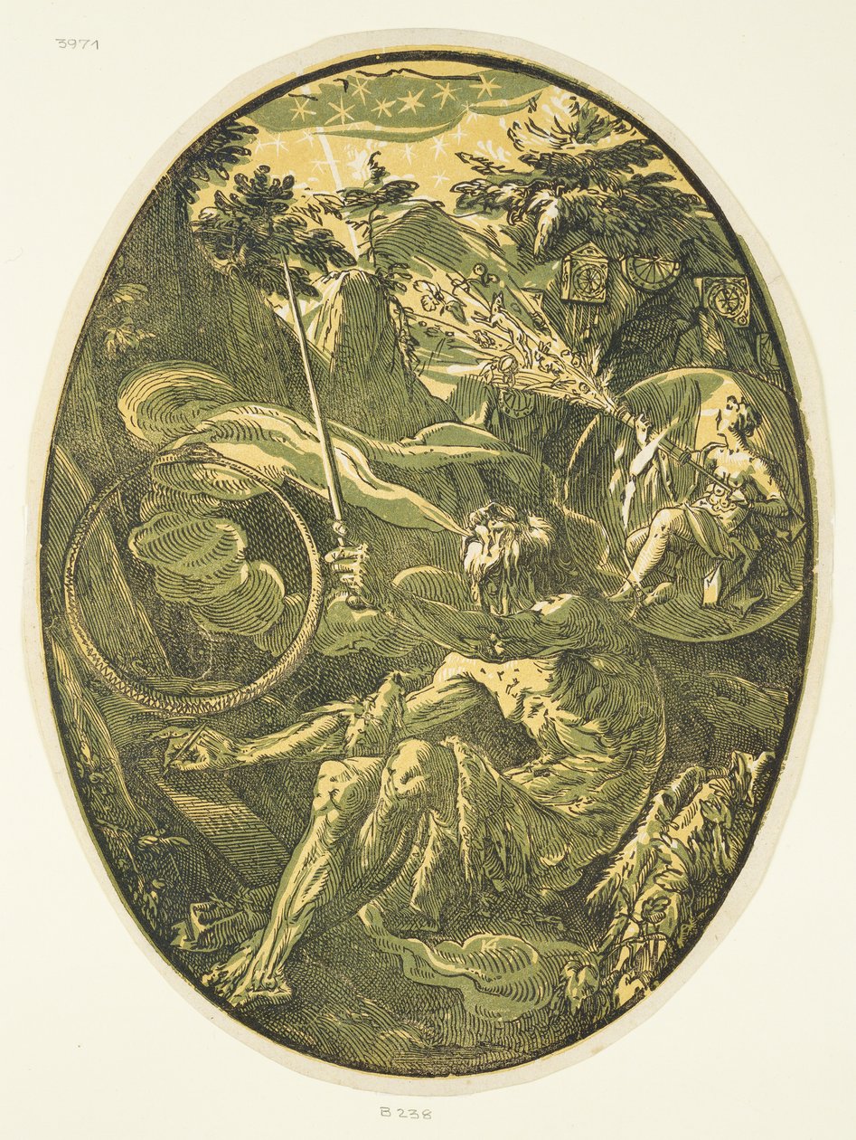 Demogorgon i Evighedshulen, fra serien »Demogorgon og guderne« af Hendrick Goltzius