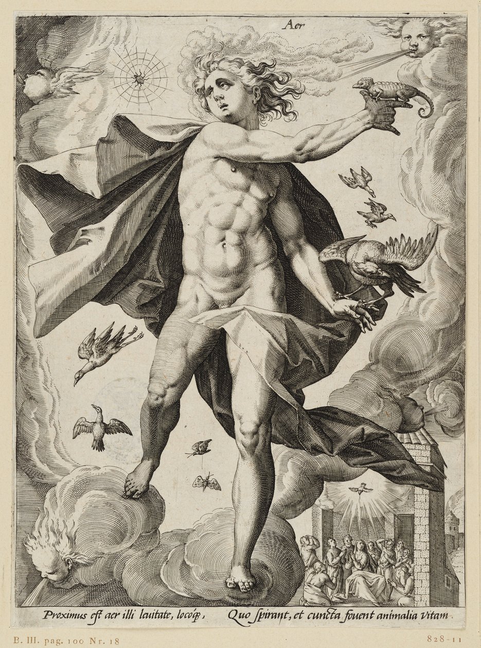 De fire elementer: Luft af Hendrick Goltzius