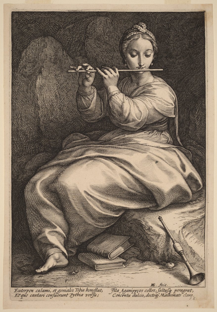 Euterpe af Hendrick Goltzius