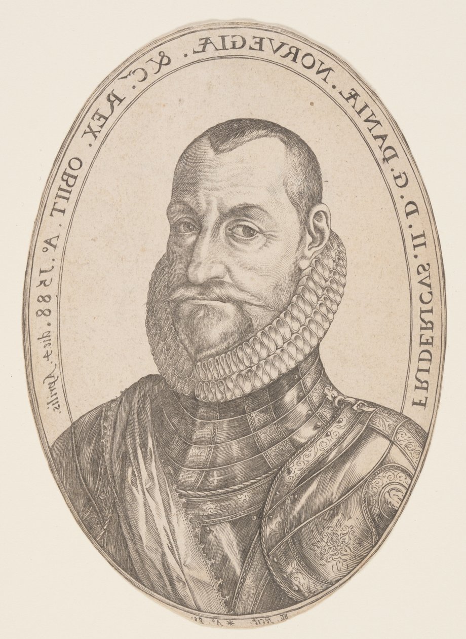 Frederik II, konge af Danmark og Norge af Hendrick Goltzius