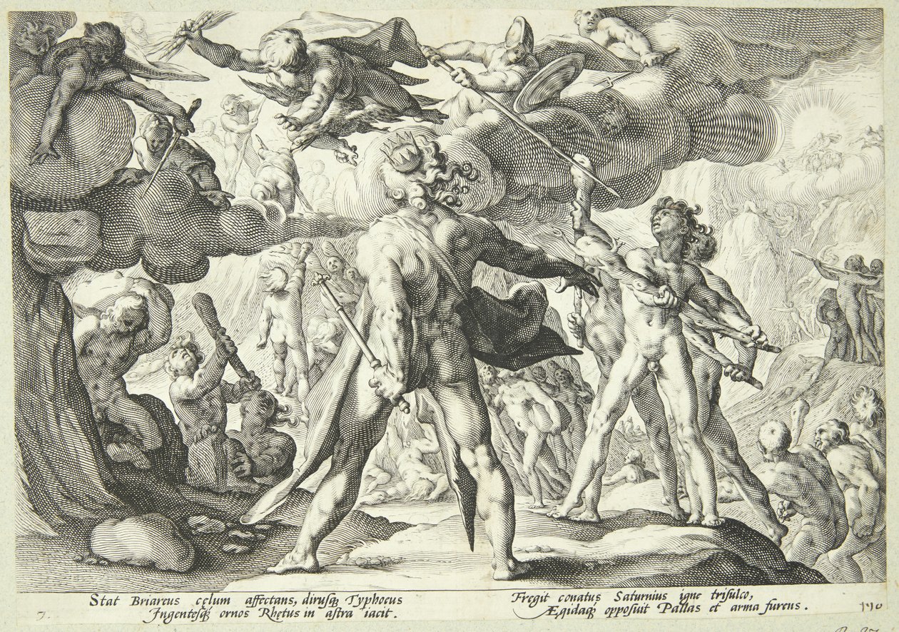 Giganterne stormer himlene af Hendrick Goltzius