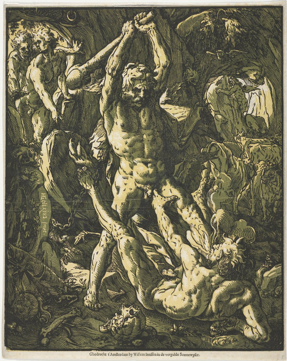 Herkules og Cacus af Hendrick Goltzius