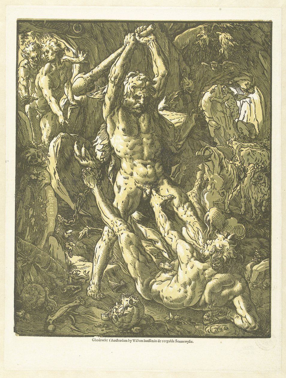 Hercules en Cacus af Hendrick Goltzius