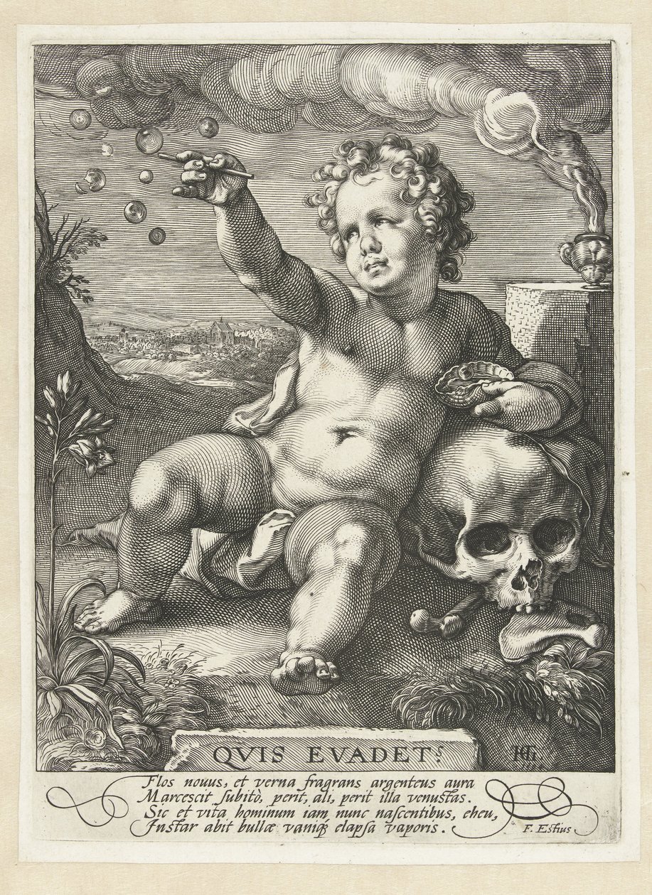 Homo bulla Hvem undgik? (titel på objekt) af Hendrick Goltzius