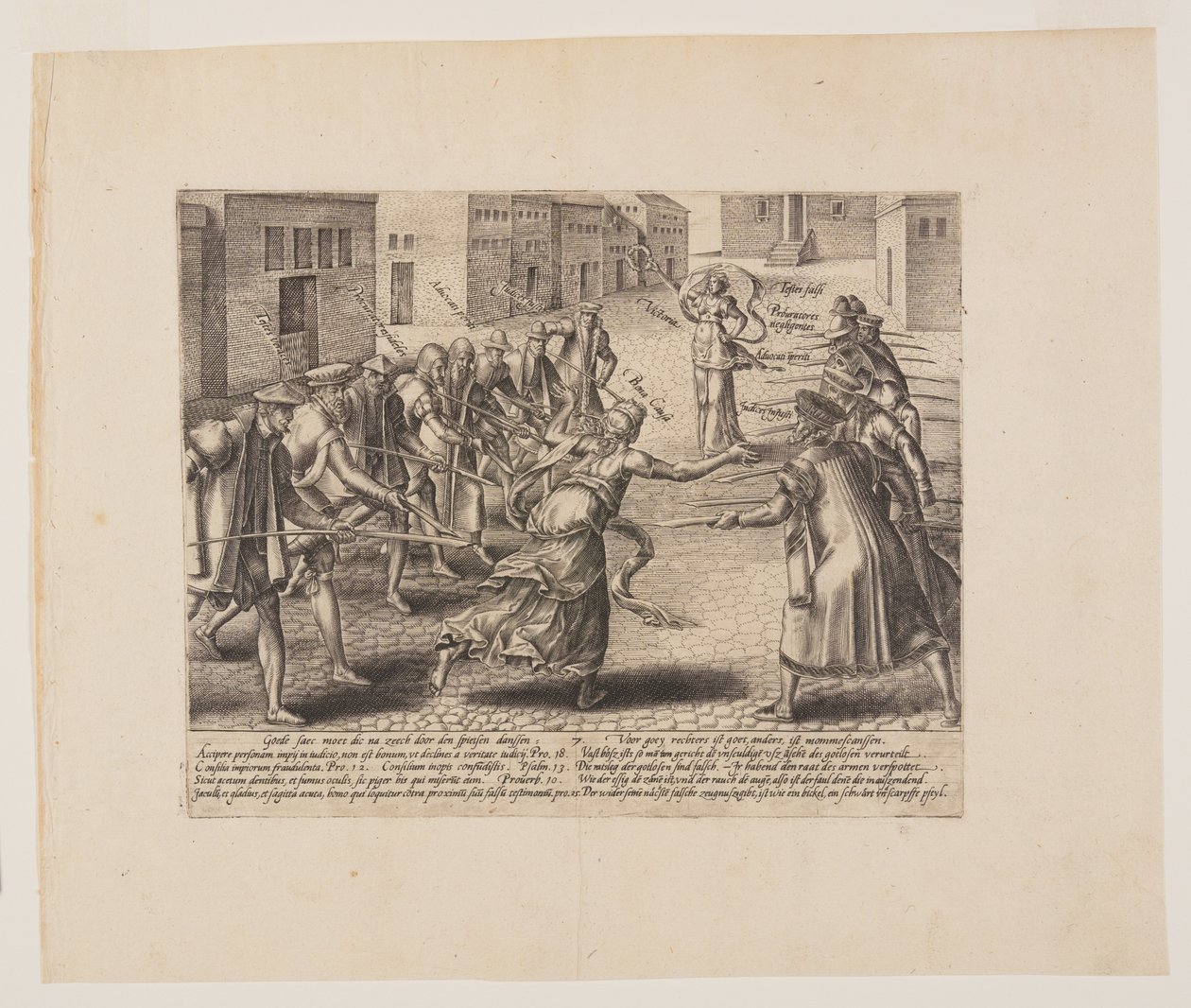 Imperiled Litigation, fra Litis Abusus (Lovens misbrug) af Hendrick Goltzius