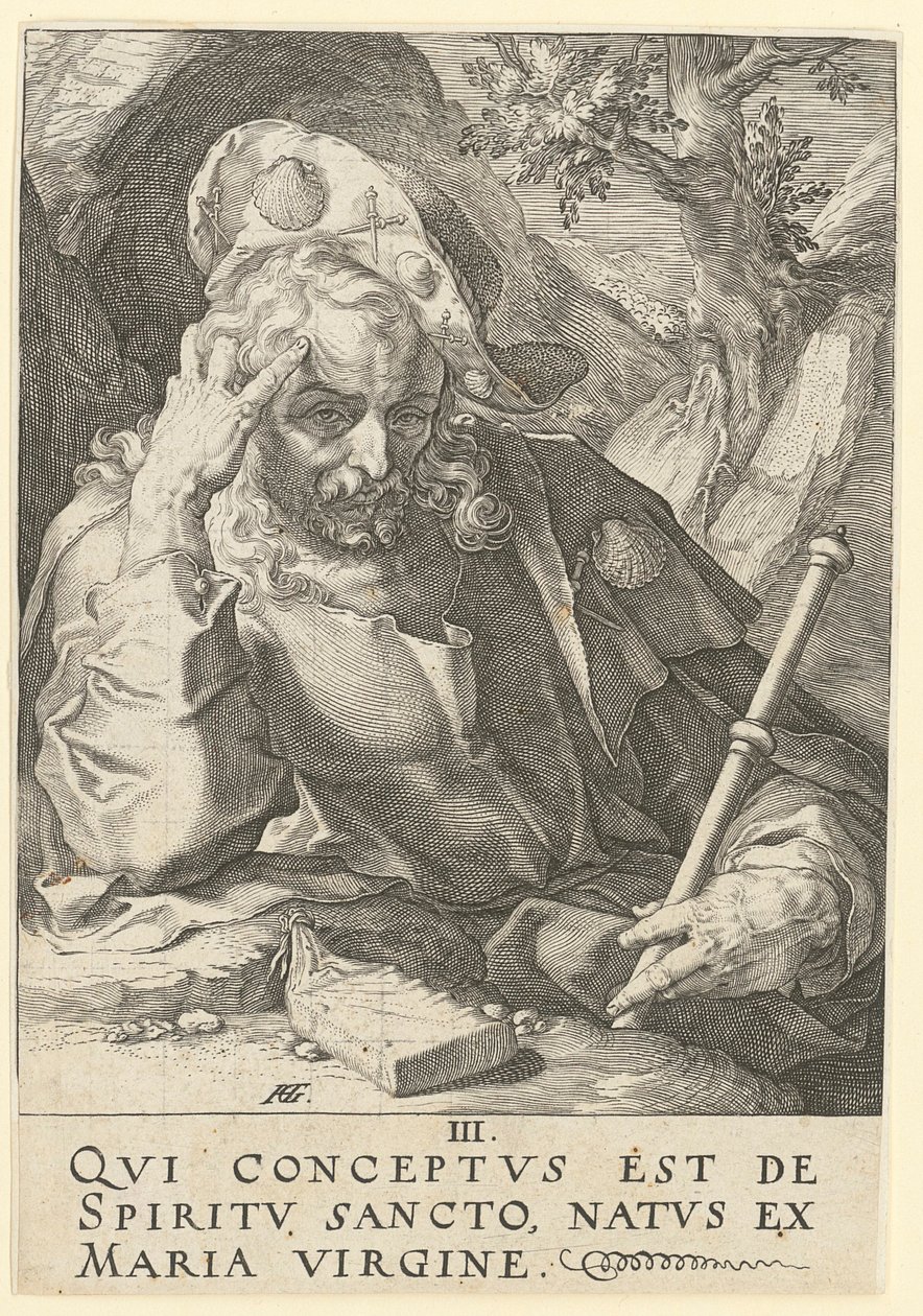 Jakob den Ældre, ark 3 i serien »Kristus, de tolv apostle og Paulus« af Hendrick Goltzius