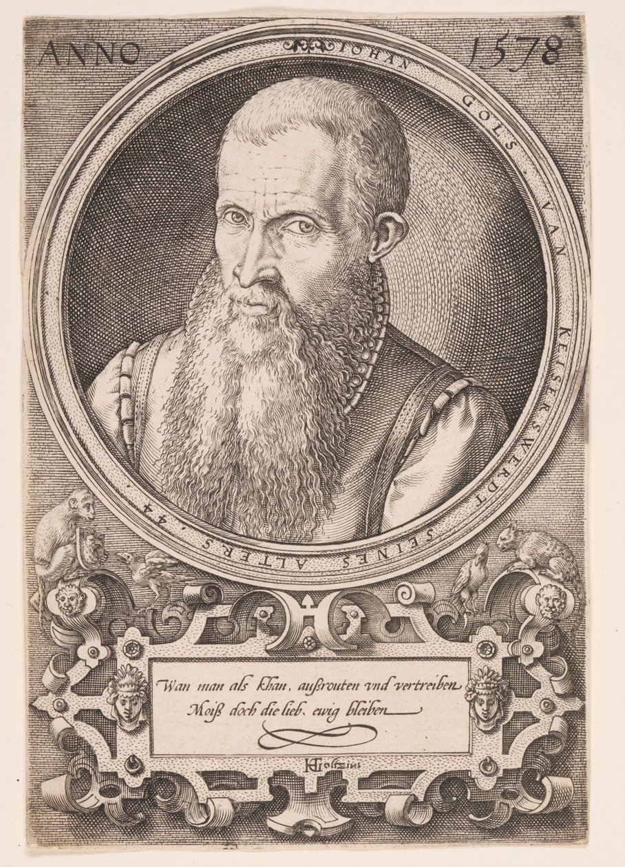 Jan Goltz II, kunstnerens far af Hendrick Goltzius