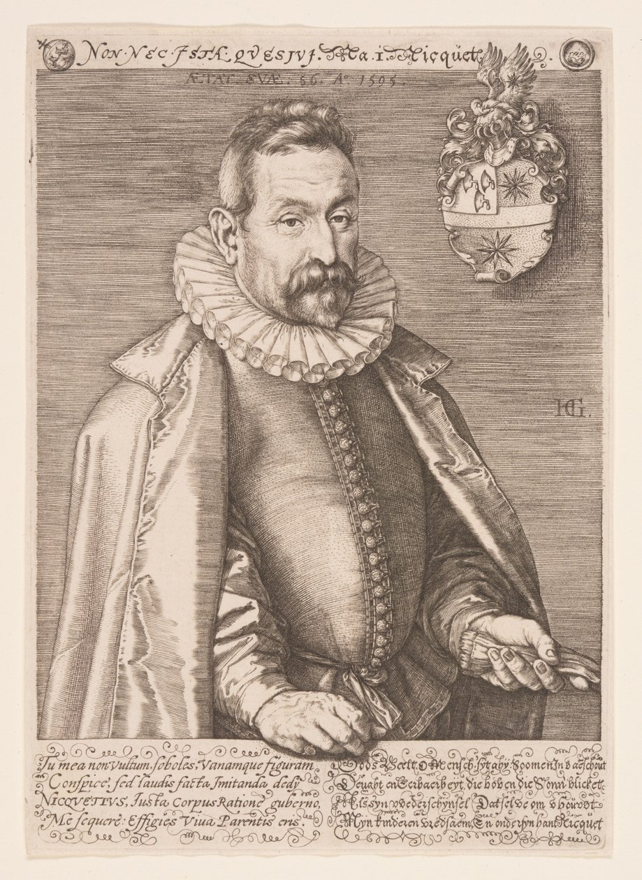 Jan Nicquet, kunstsamler i Amsterdam af Hendrick Goltzius