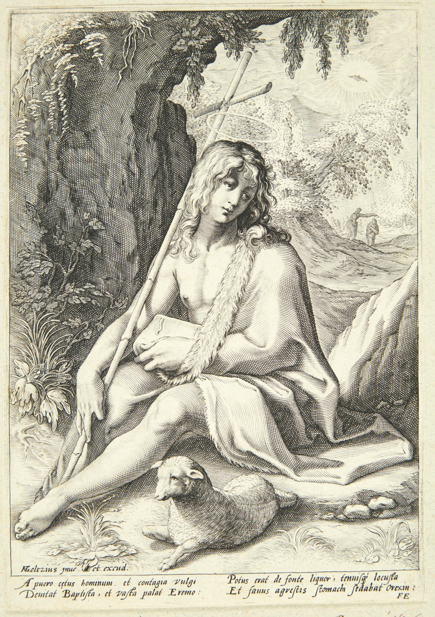 Johannes Døberen i ørkenen af Hendrick Goltzius