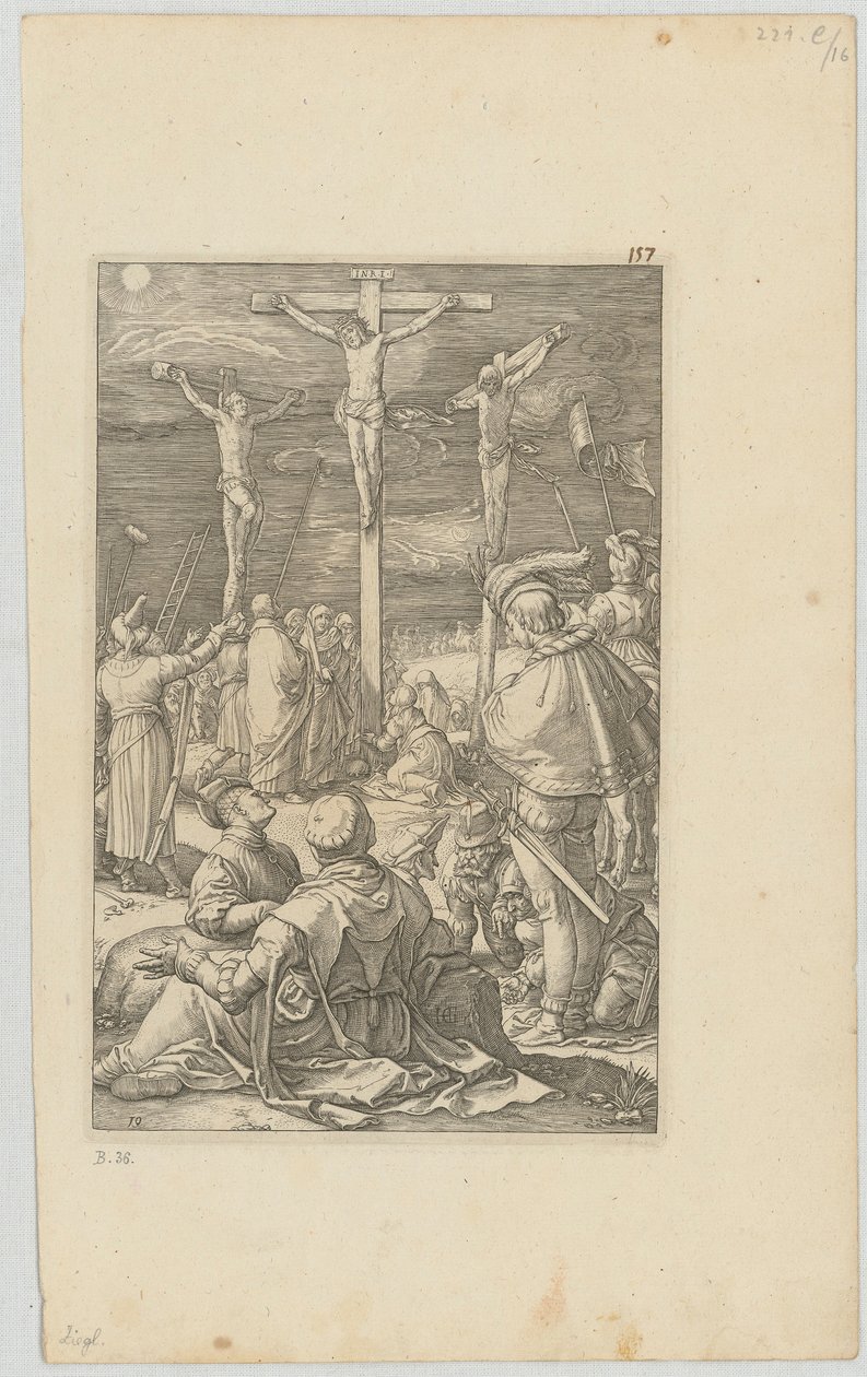 Korsfæstelsen, blad 10 i serien »Die Passion« af Hendrick Goltzius