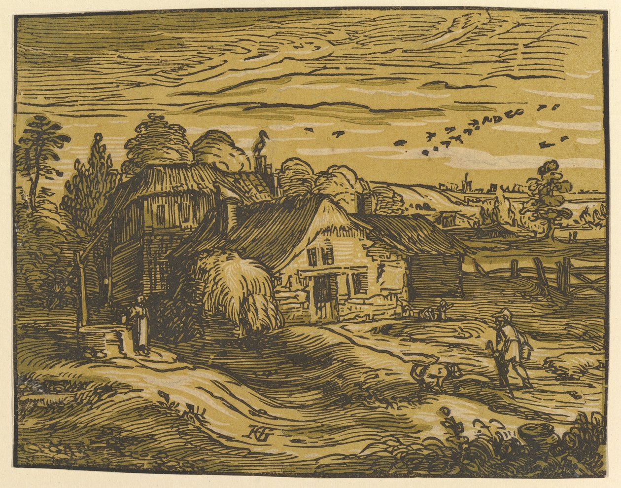 Landskab med hytte af Hendrick Goltzius