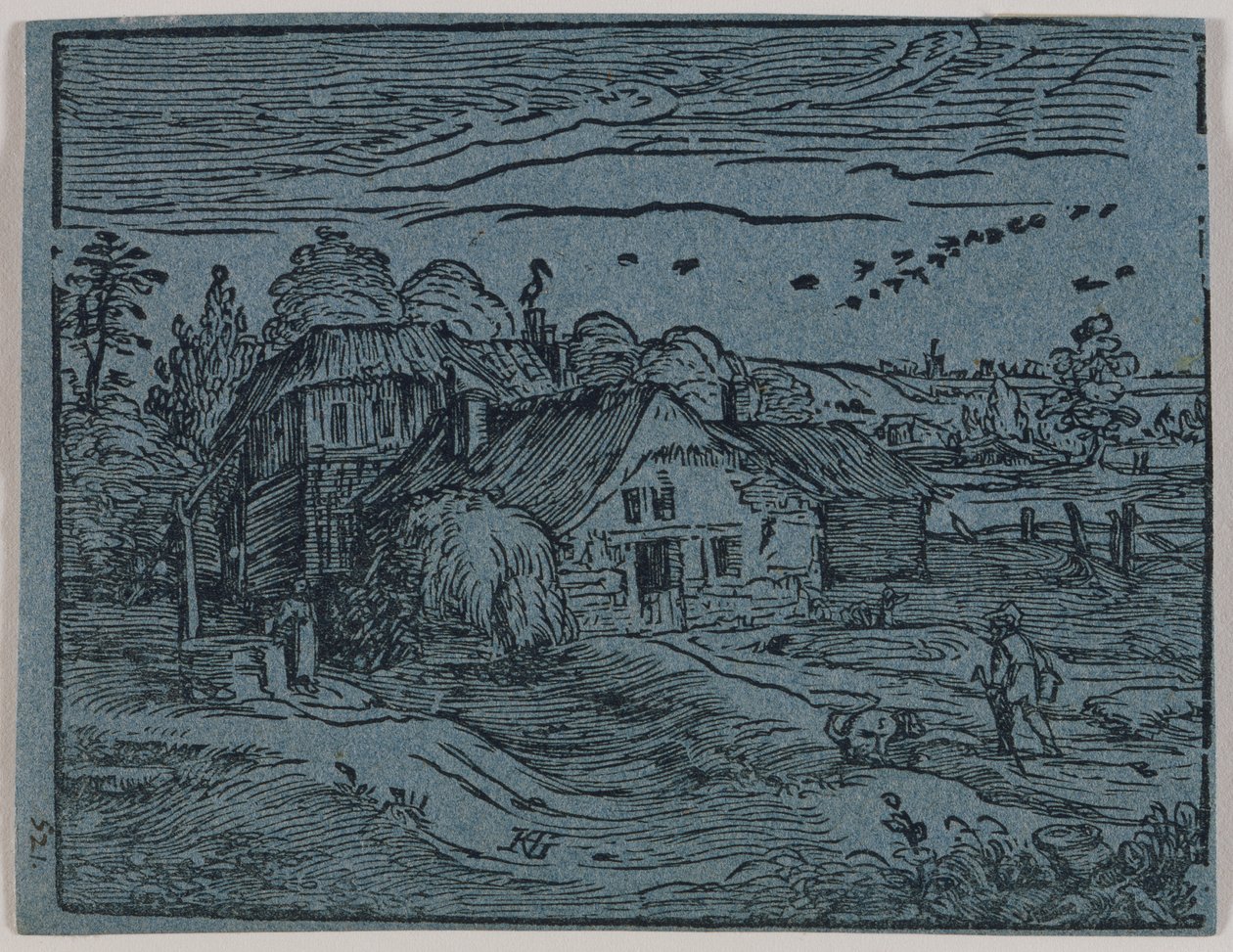 Landskab med bondegård af Hendrick Goltzius