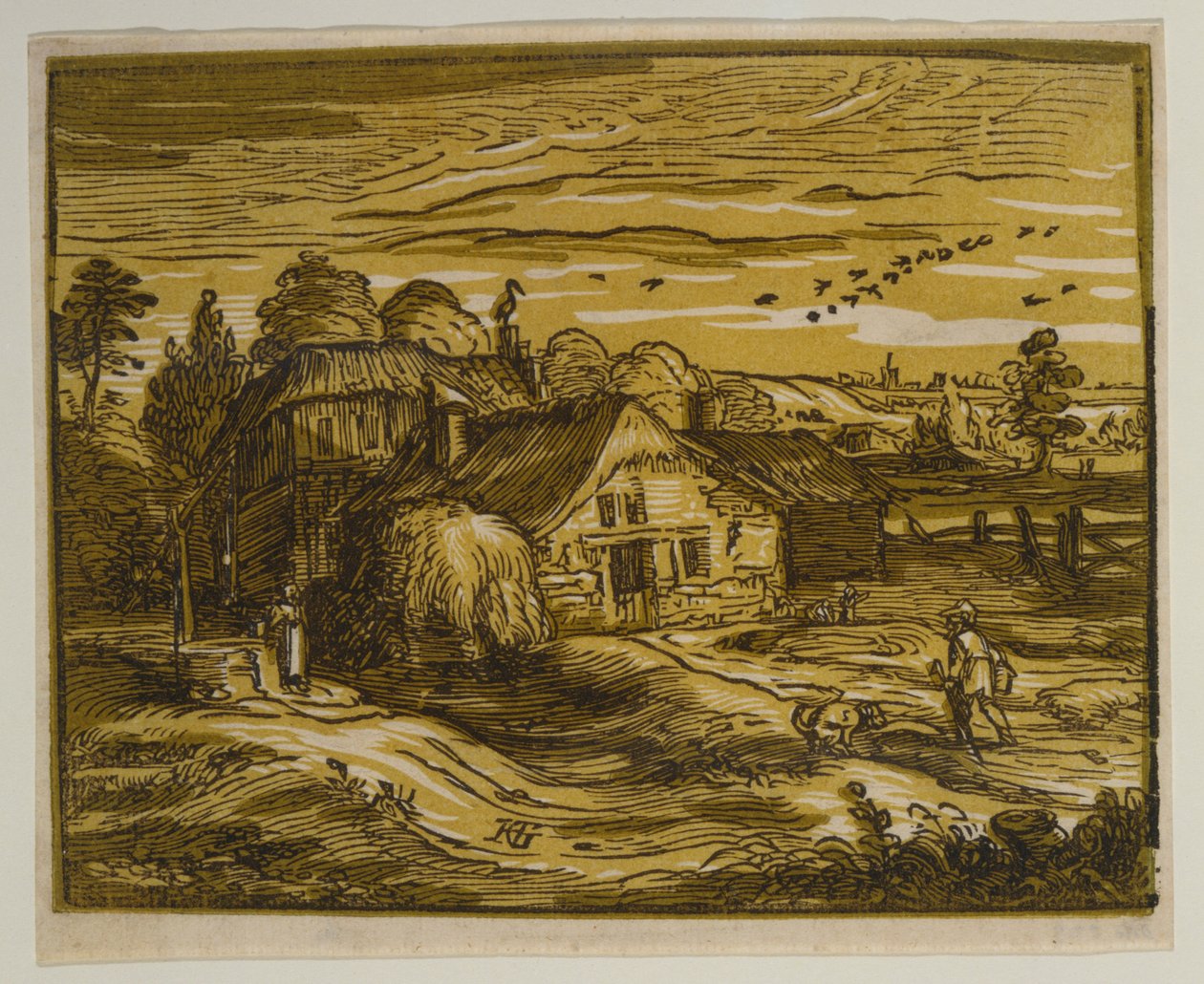 Landskab med en gård, fra serien »De fire små landskaber« af Hendrick Goltzius