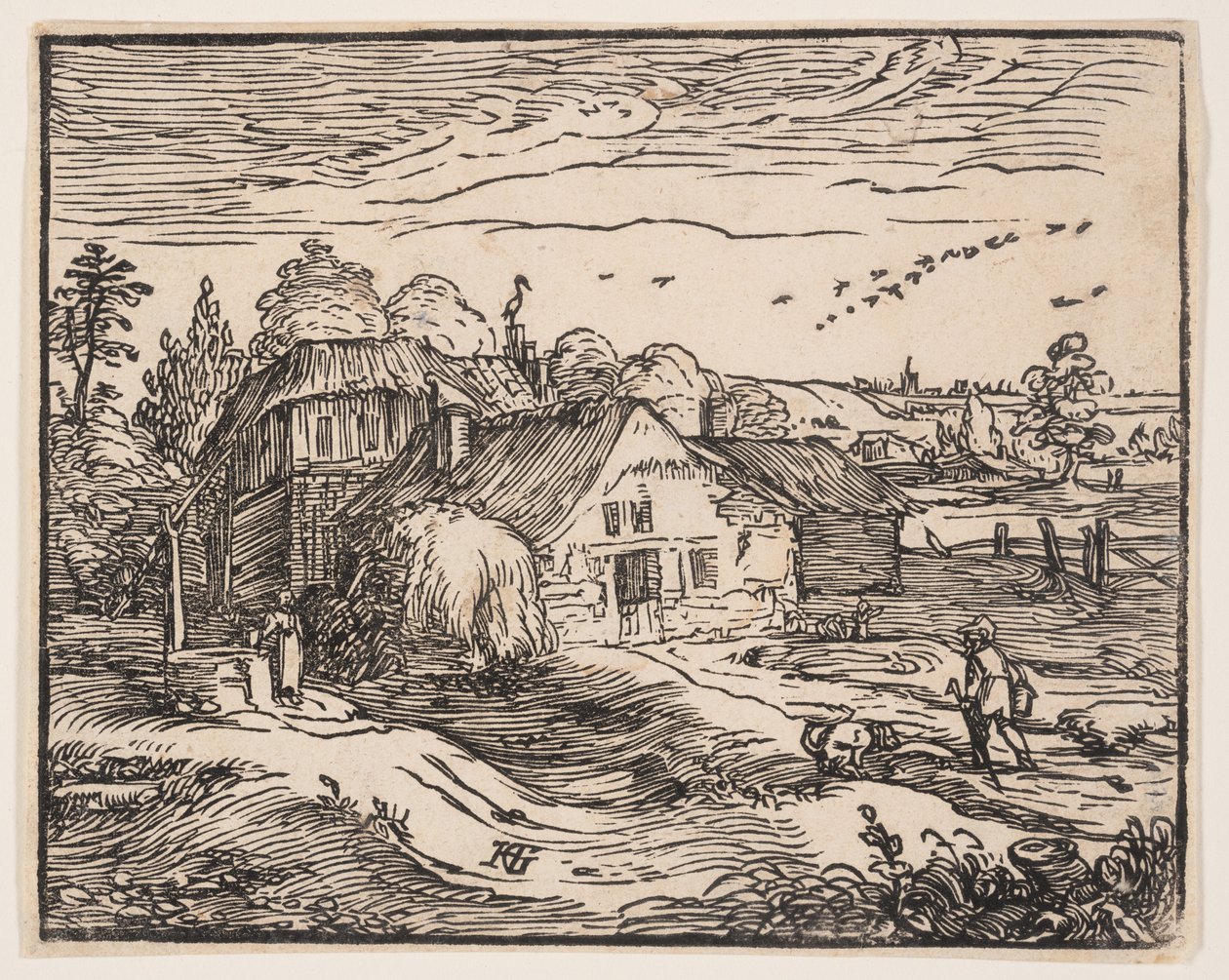 Landskab med bondegård af Hendrick Goltzius