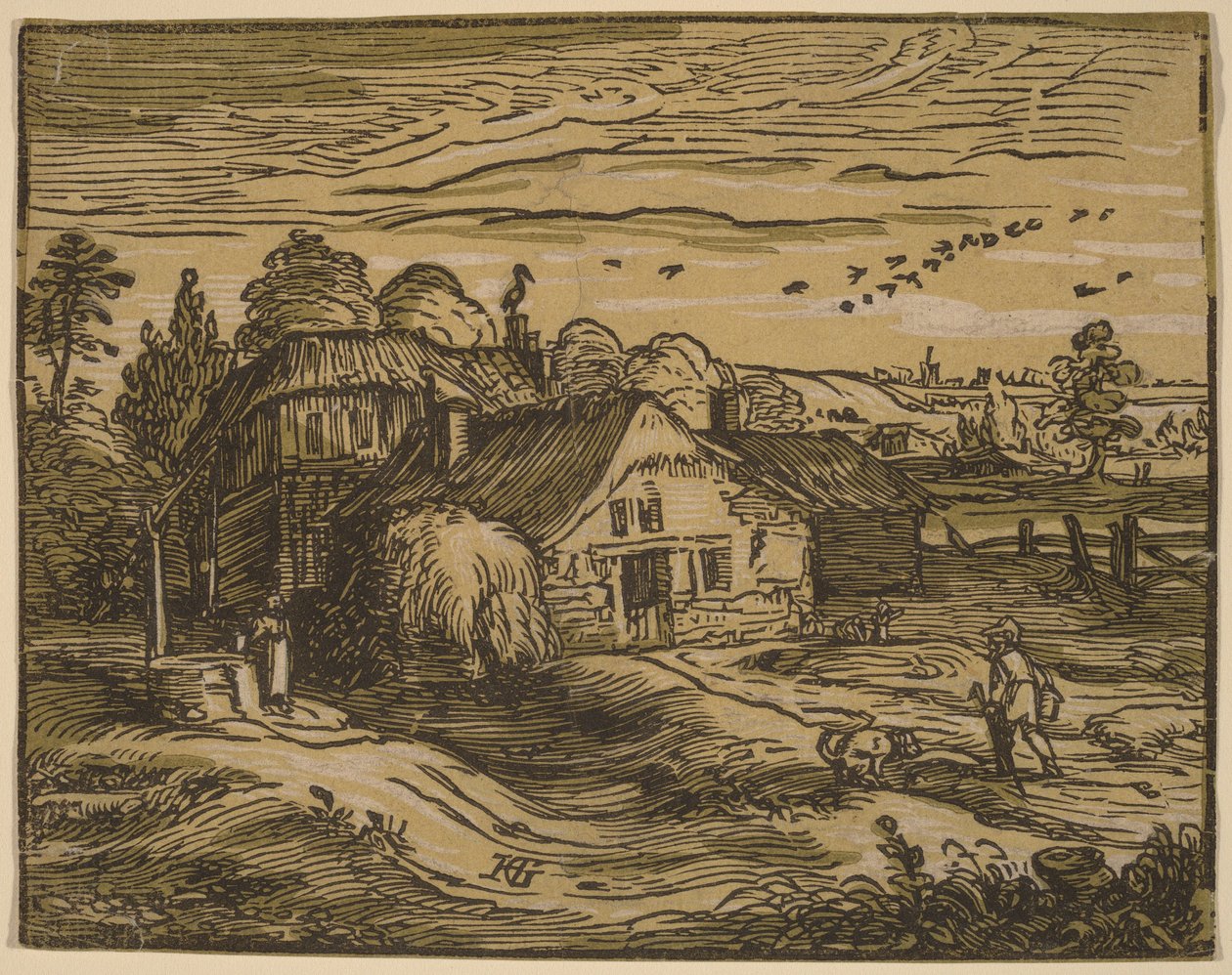 Landskab med en gård af Hendrick Goltzius