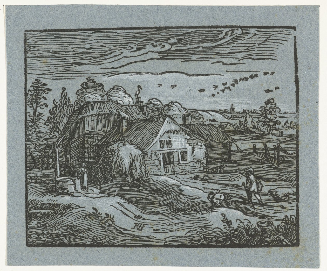 Landskab med gård Fire små landskaber (serietitel) af Hendrick Goltzius