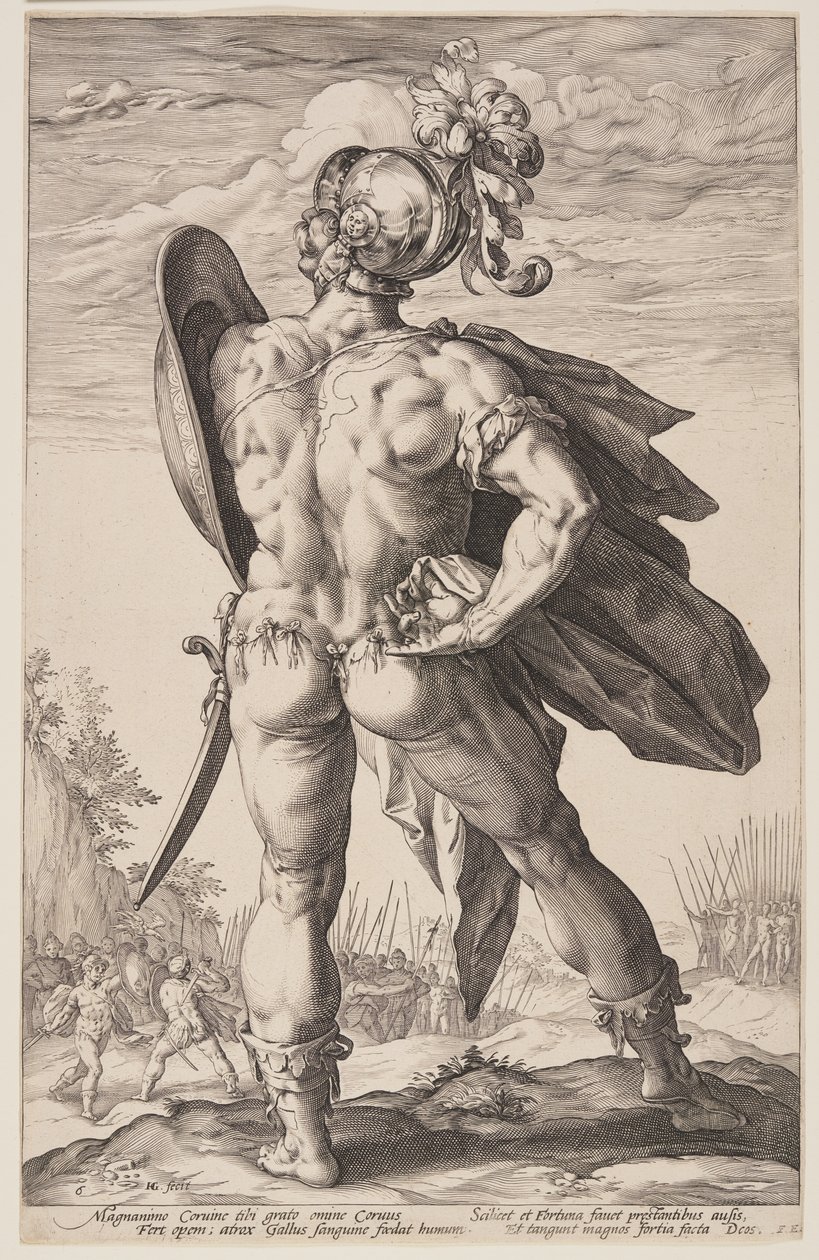 Marcus Valerius Corvus, fra De romerske helte af Hendrick Goltzius