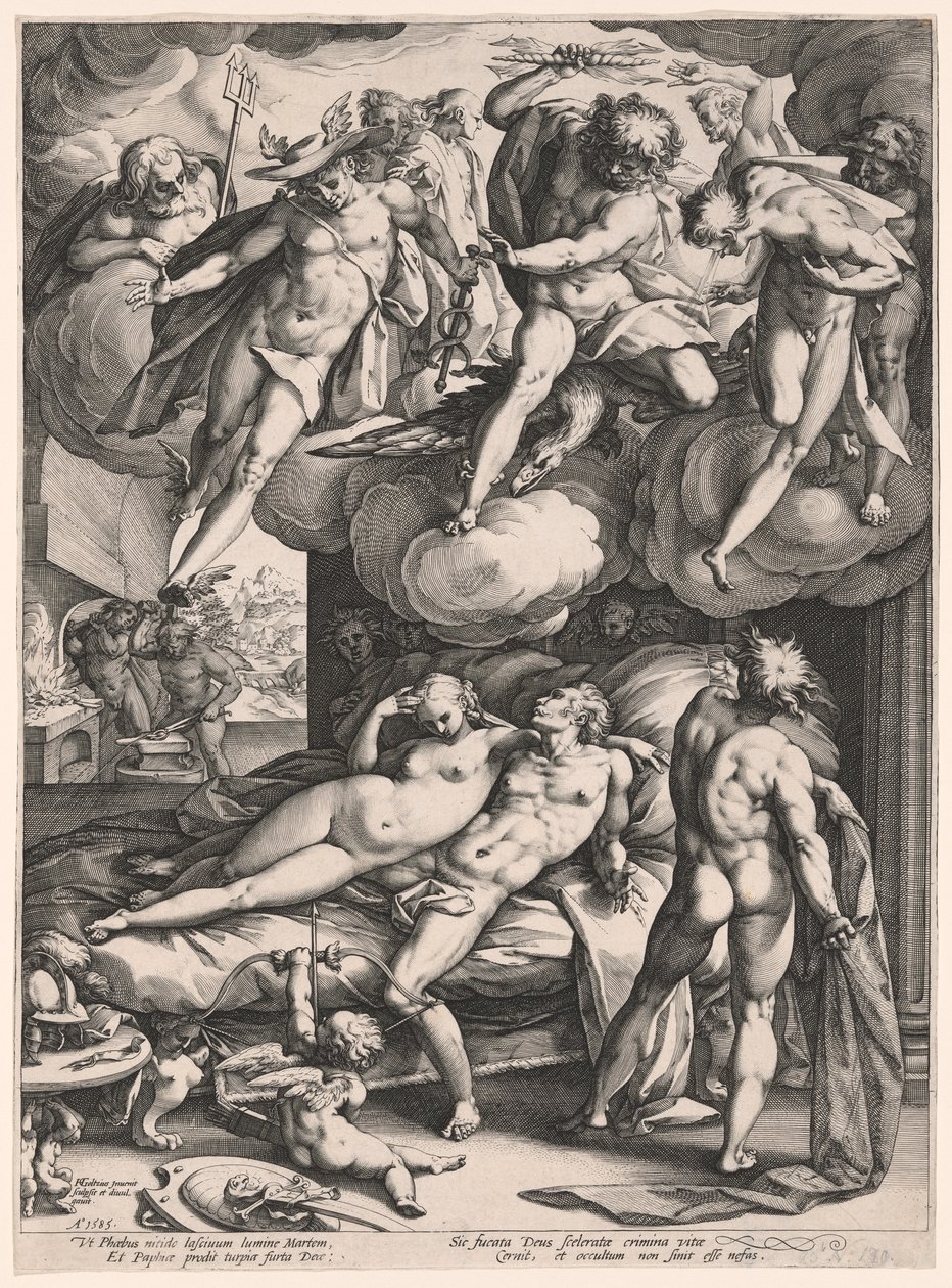 Mars og Venus overraskes af Vulcan af Hendrick Goltzius